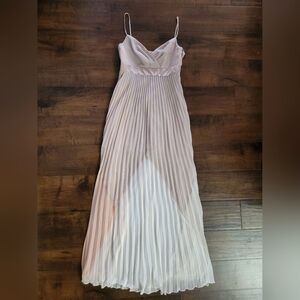 NWT BCBGMaxAzria Evelyne Pleated Colorblock Champagne Maxi Dress Size 4
